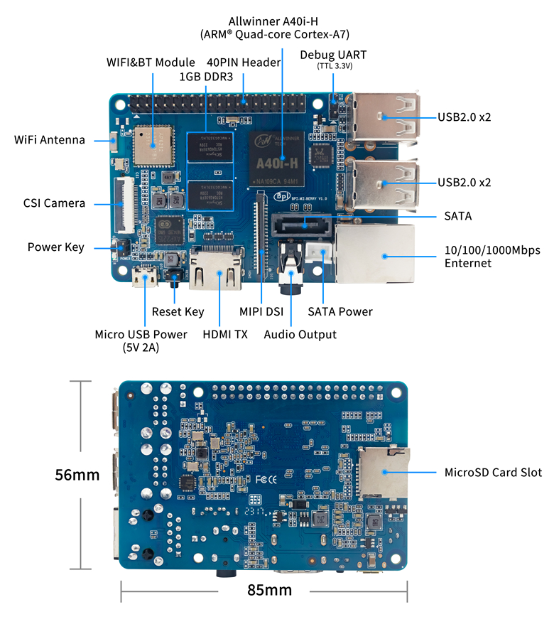 Banana Pi M2 Ultra Computer Board (w/ Onboard Antenna)